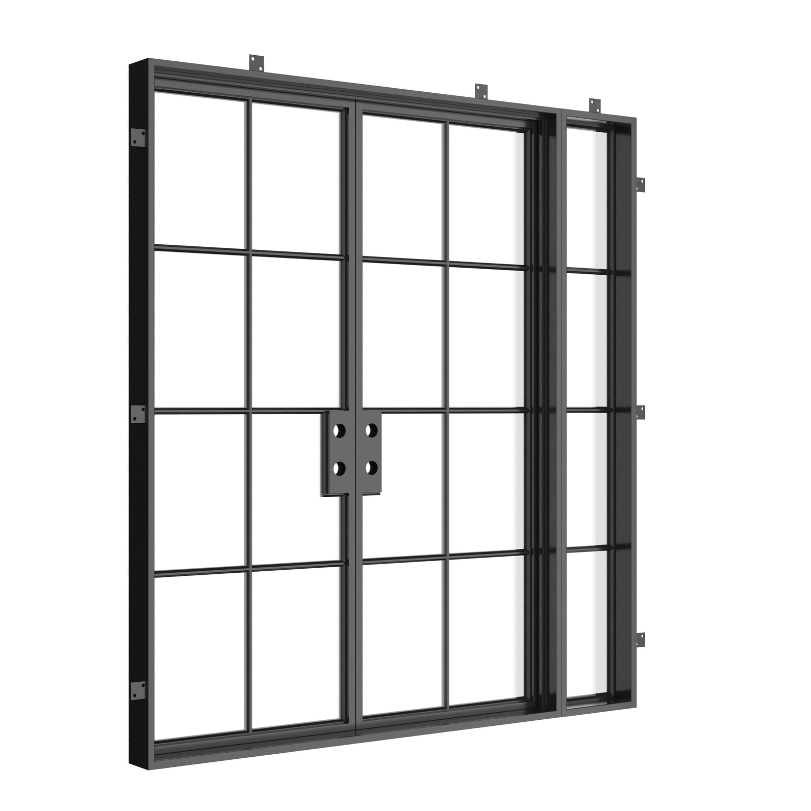 Exterior Air 5 double flat doors with left sidelight, cold-rolled steel