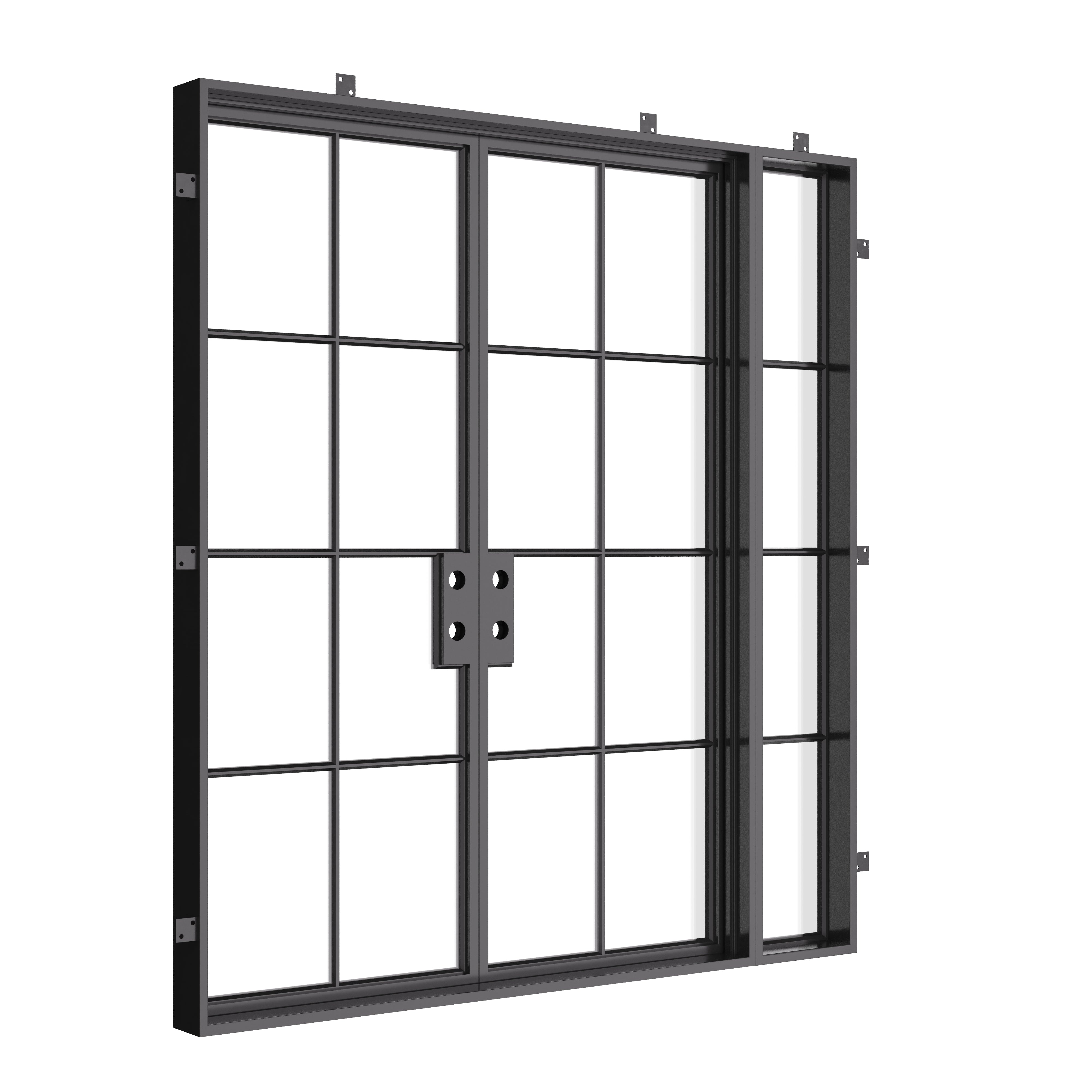 Exterior Air 5 double flat doors with left sidelight, cold-rolled steel