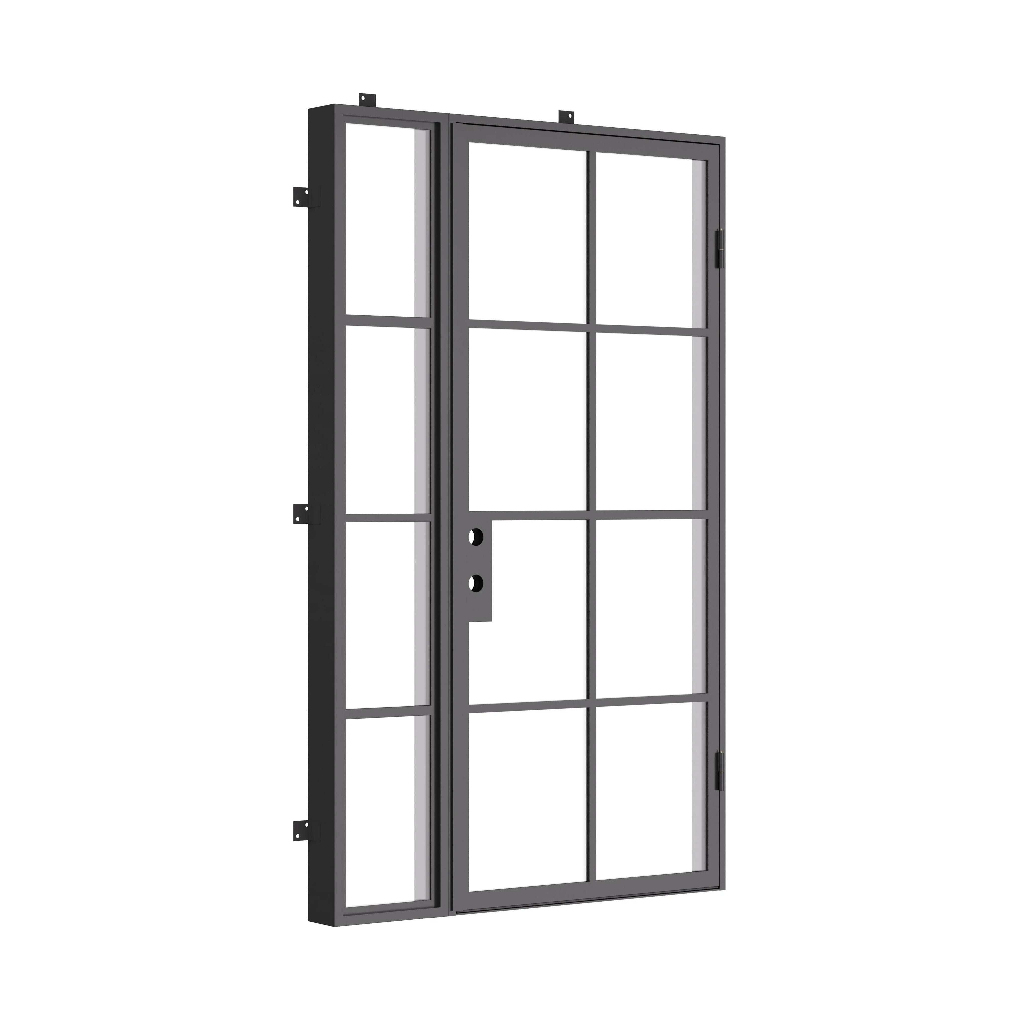 minimalist single entry door with left sidelight and insulated construction