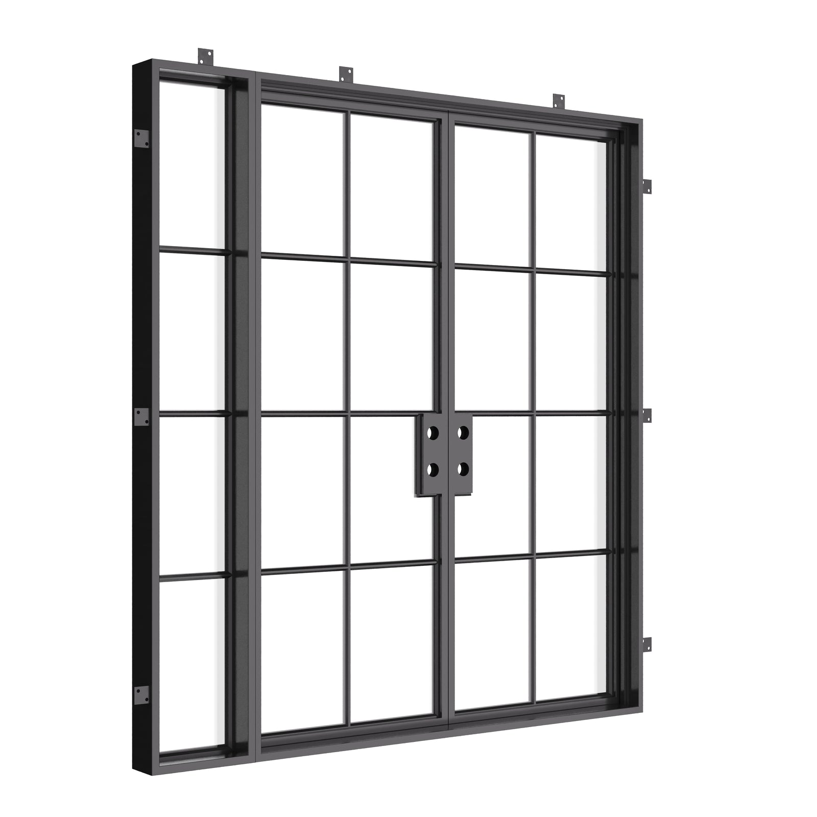 modern double entry doors with right side glass and insulated steel build