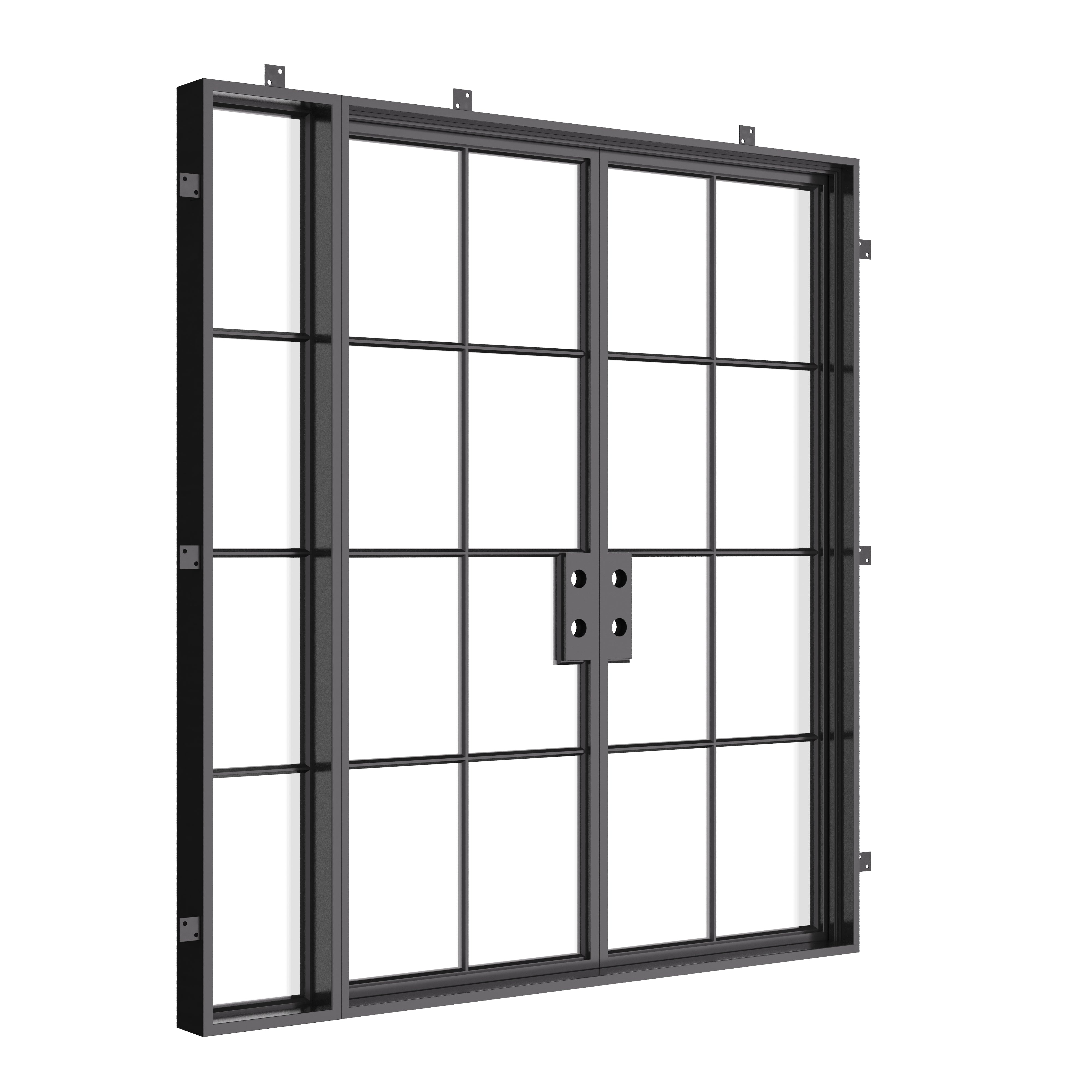 modern double entry doors with right side glass and insulated steel build