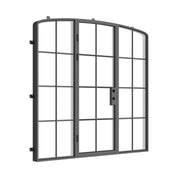 Single mini arch architectural steel door with side windows and NFRC rated glass