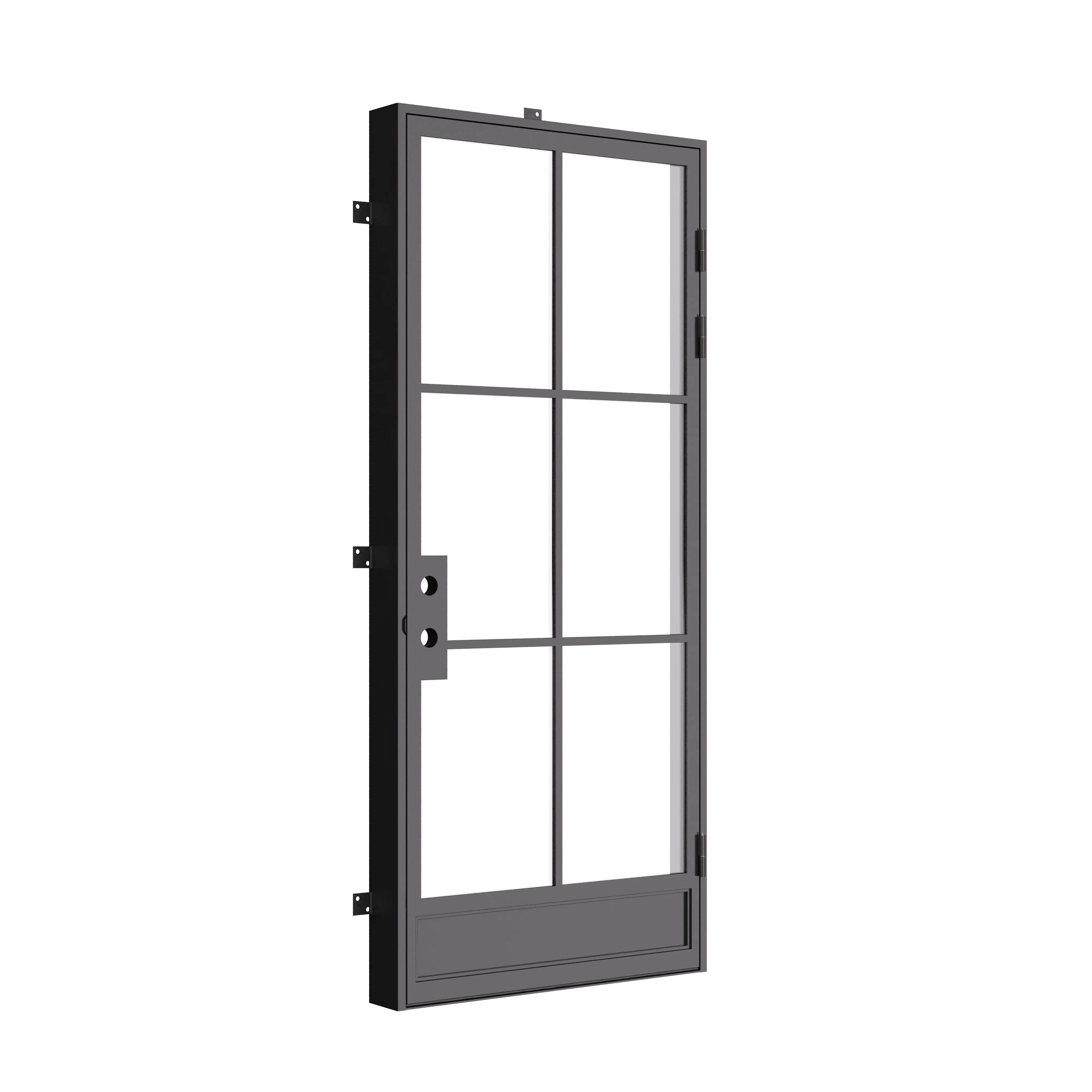 Air 7 thermal break single flat steel front door, thermally broken steel entry with flat panel