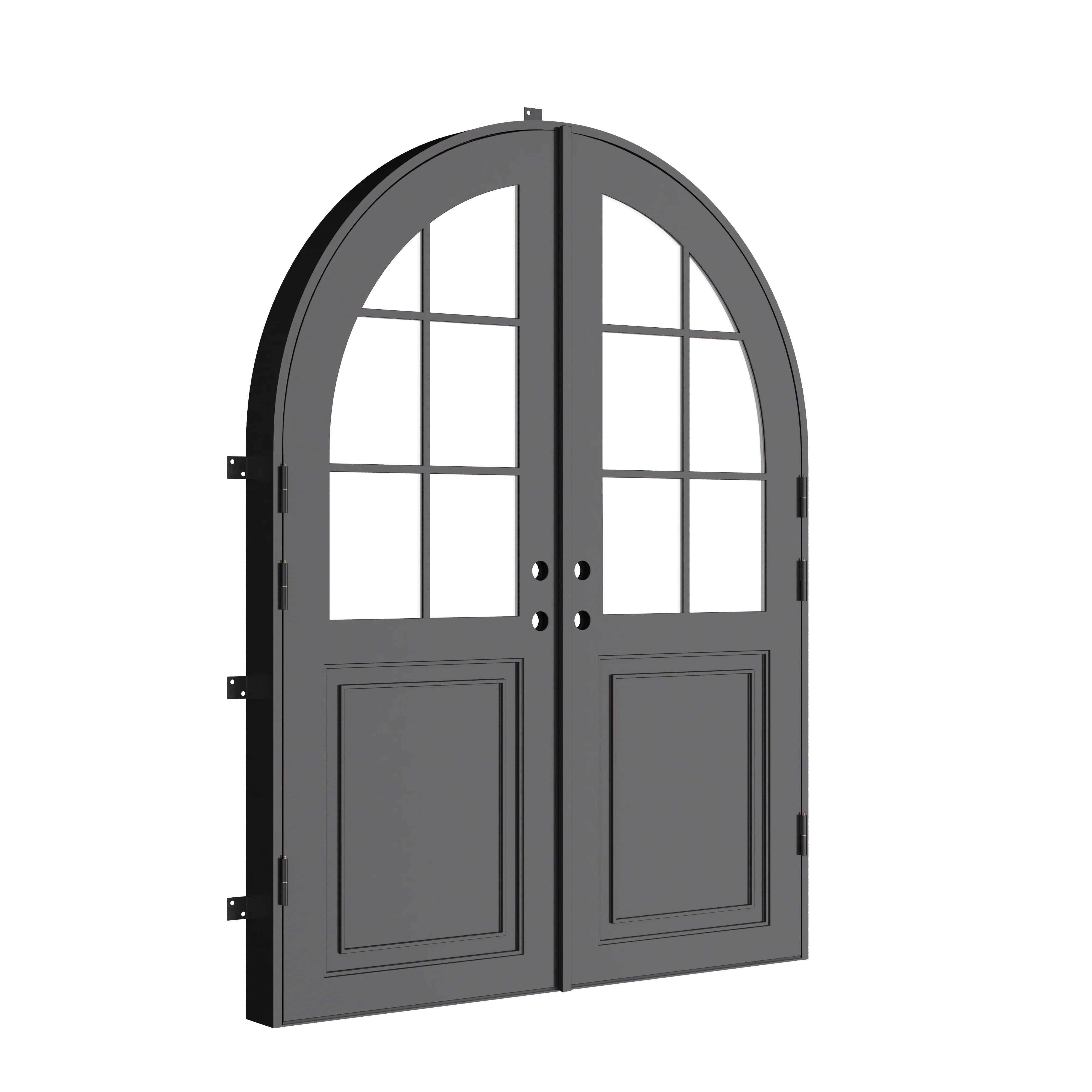 Air Getty double full arch thermal break architectural steel double entry doors with insulated system