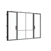 Designer steel double doors with center glass panel, Air Grand architectural steel system with Low-E tempered glazing