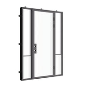 Designer steel entry door with side windows, Air Grand architectural steel system with Low-E tempered glazing