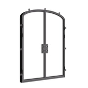 Pre-hung double mini arch steel door system.