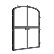 Exterior double Dutch steel doors with curves.