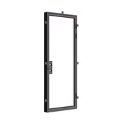 Single flat steel entry door with thermal barrier and dual-pane tempered glass for energy-conscious homes