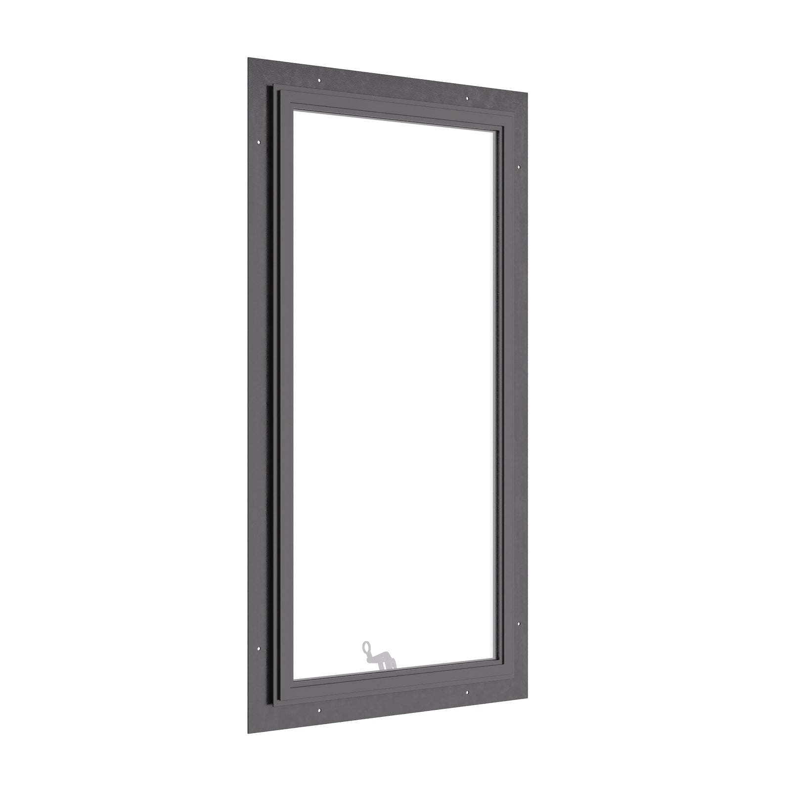 Awning steel window, portrait, ring pull, hot-rolled galvanized steel, black, tempered Low-E glass