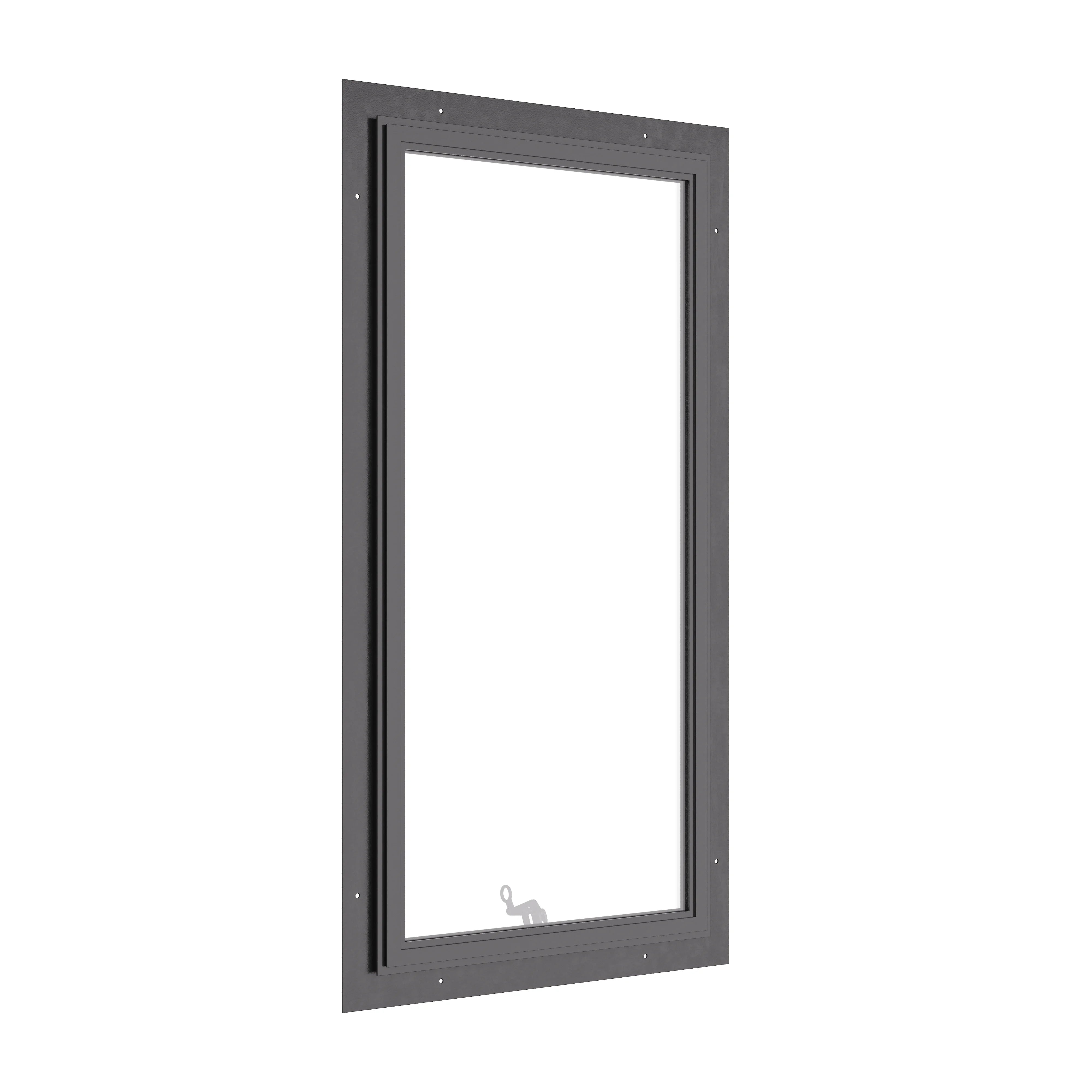 Awning steel window, portrait, ring pull, hot-rolled galvanized steel, black, tempered Low-E glass