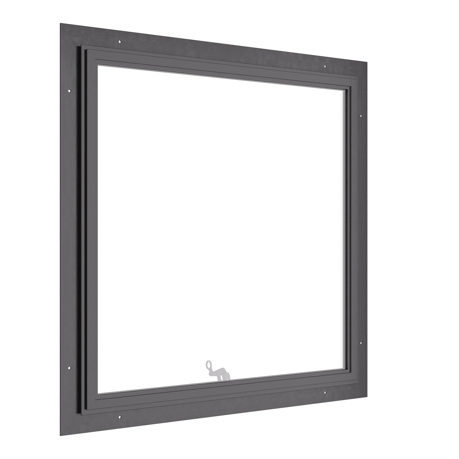 Thermally broken awning steel window, square, ring pull, cold-rolled steel, black, tempered Low-E glass