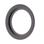 round steel picture window detail with slim frame and insulated glass