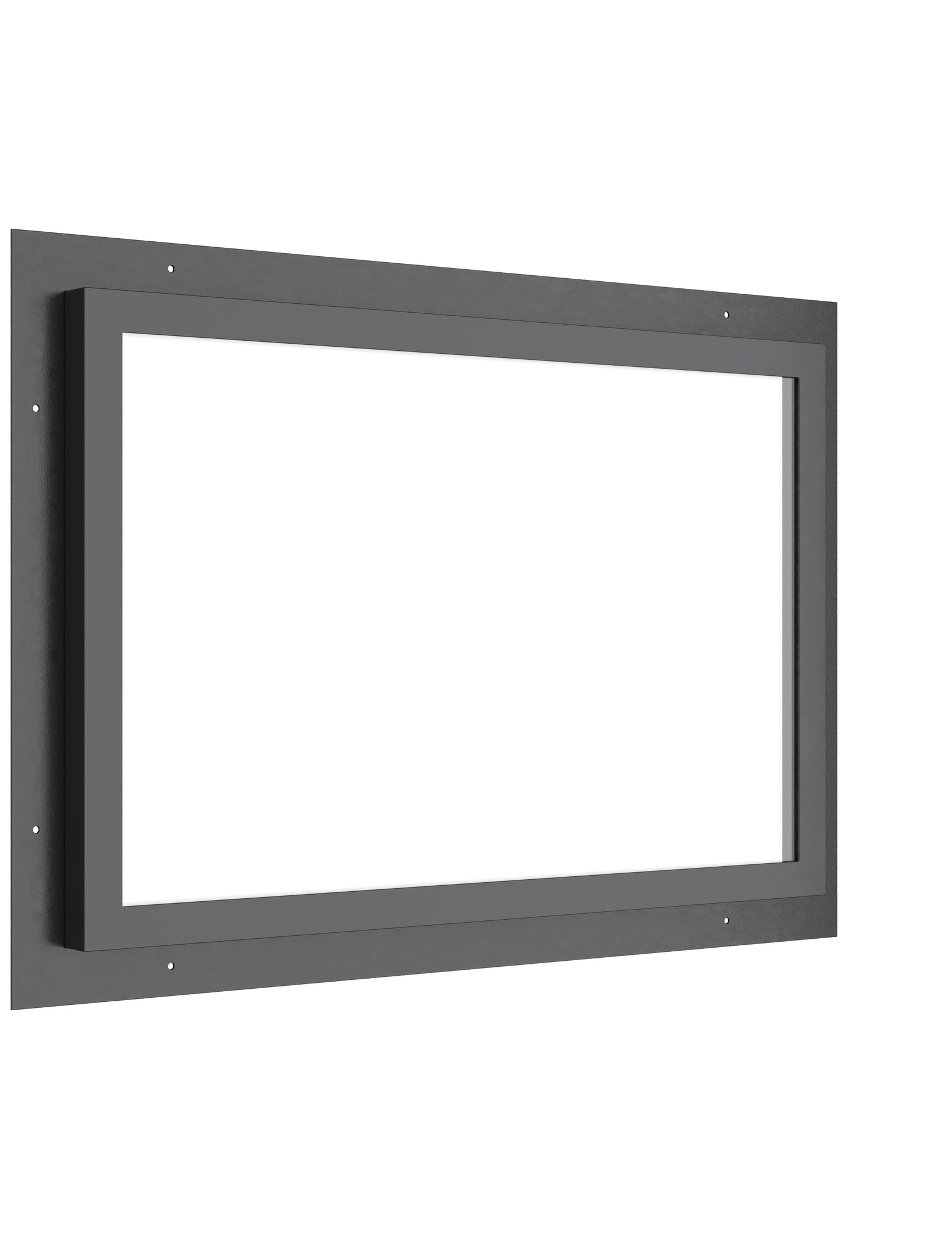 landscape steel picture window with dual pane tempered low-e glass