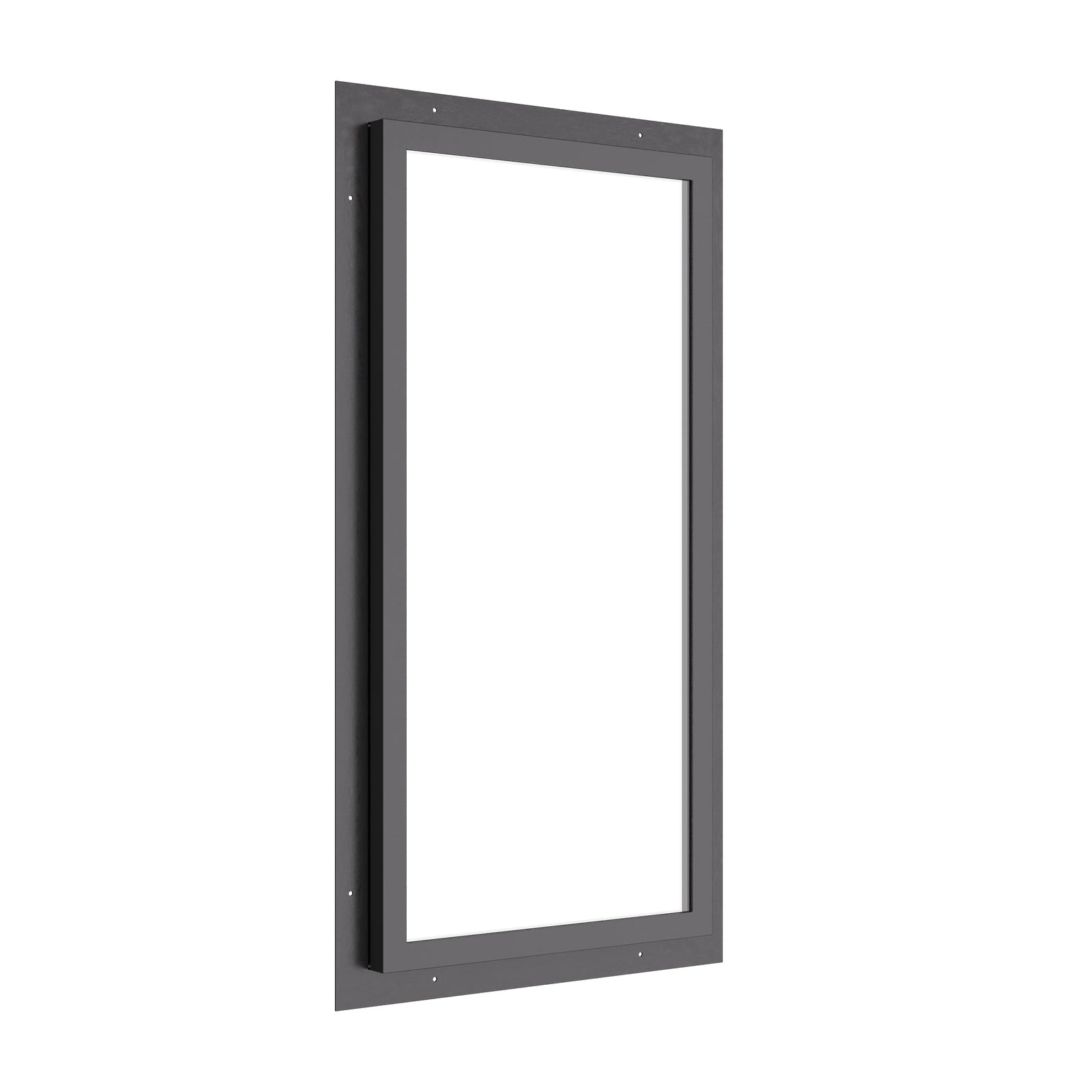 vertical fixed steel window with dual pane tempered glass