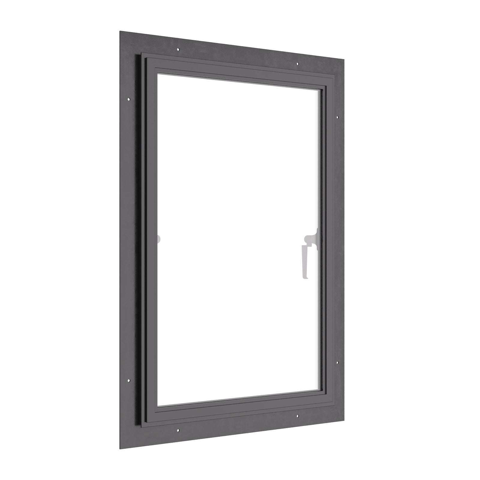 Thermally broken push-out steel window, cold-rolled galvanized steel, black, tempered Low-E glass