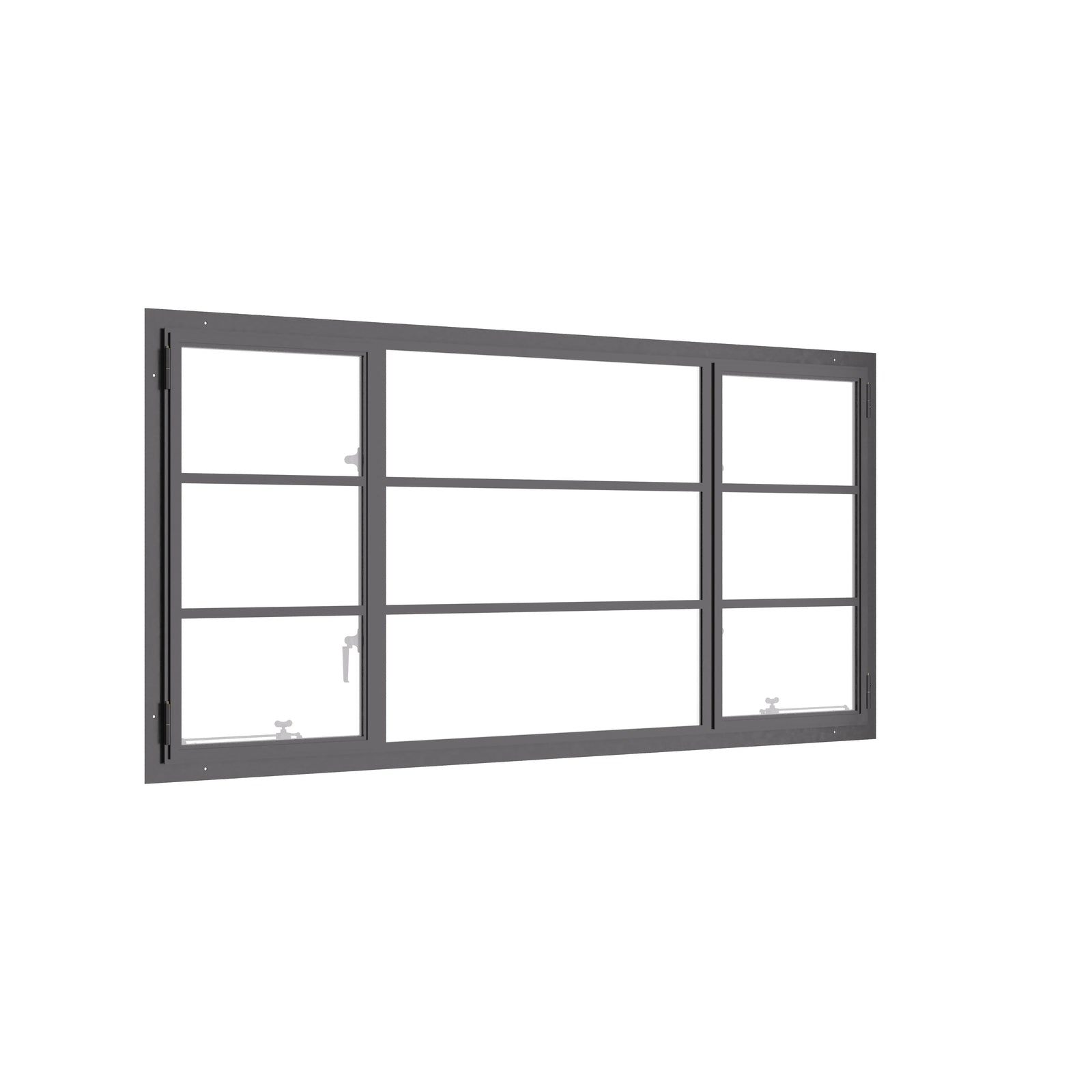 Thermally broken single portrait steel casement window with insulated Low-E glass