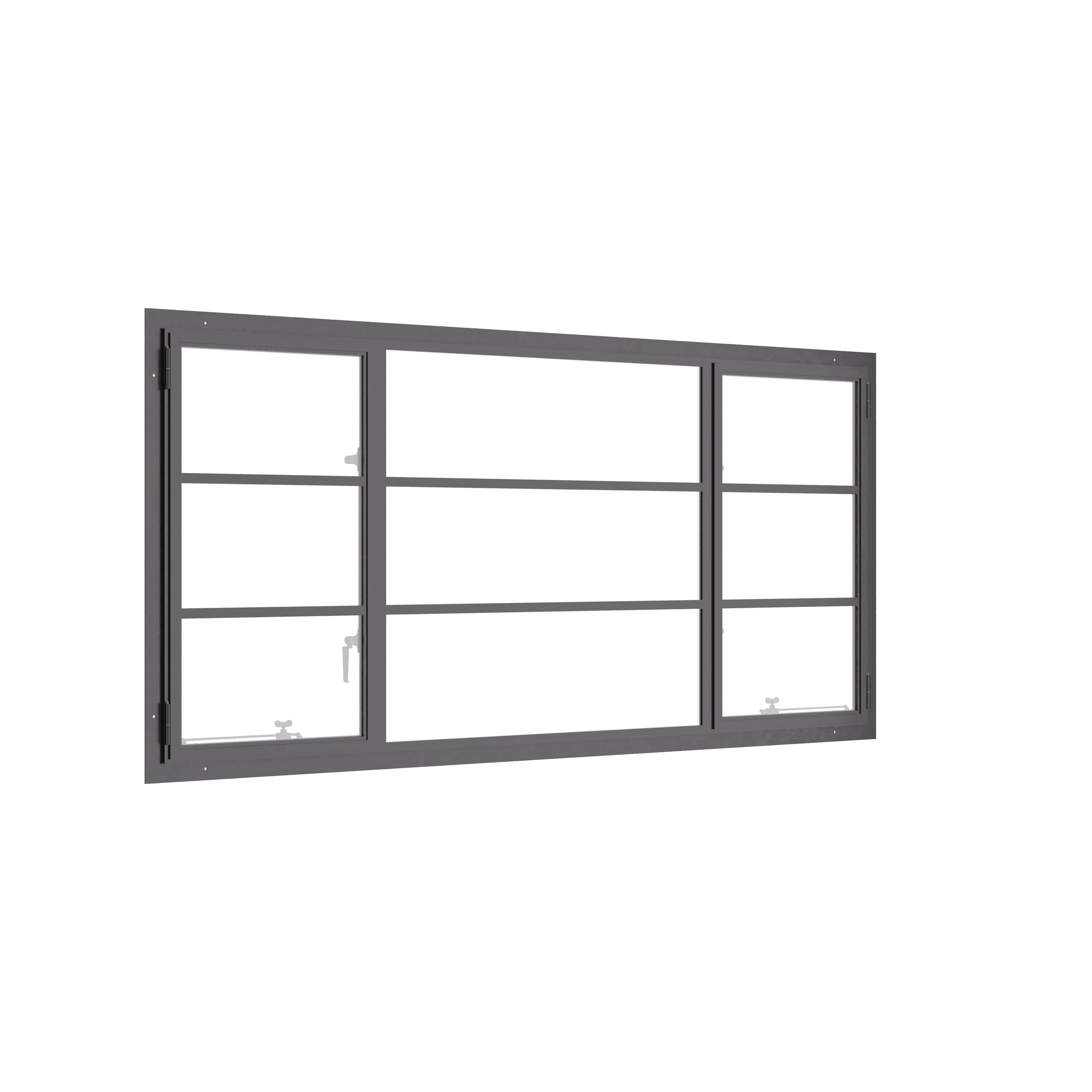 Thermally broken single portrait steel casement window with insulated Low-E glass