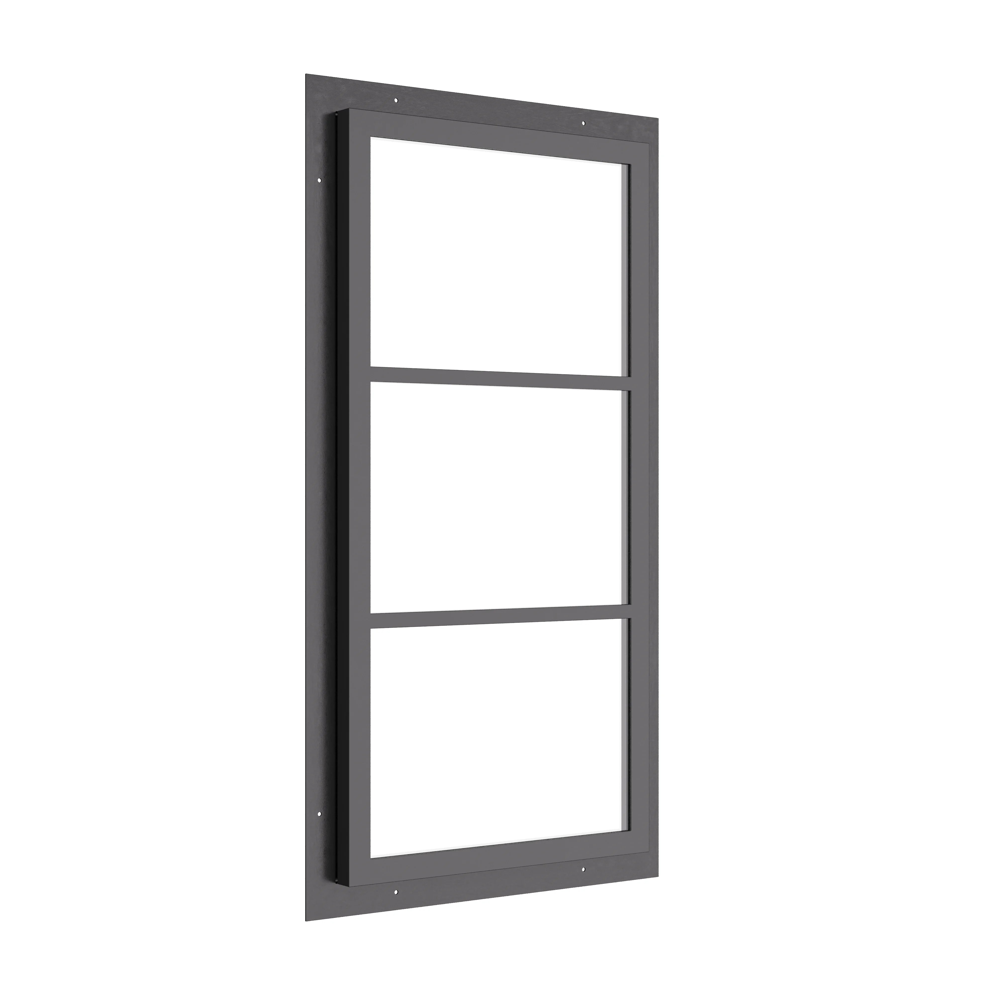thermally broken portrait steel window with 0V 2H grid and insulated glass