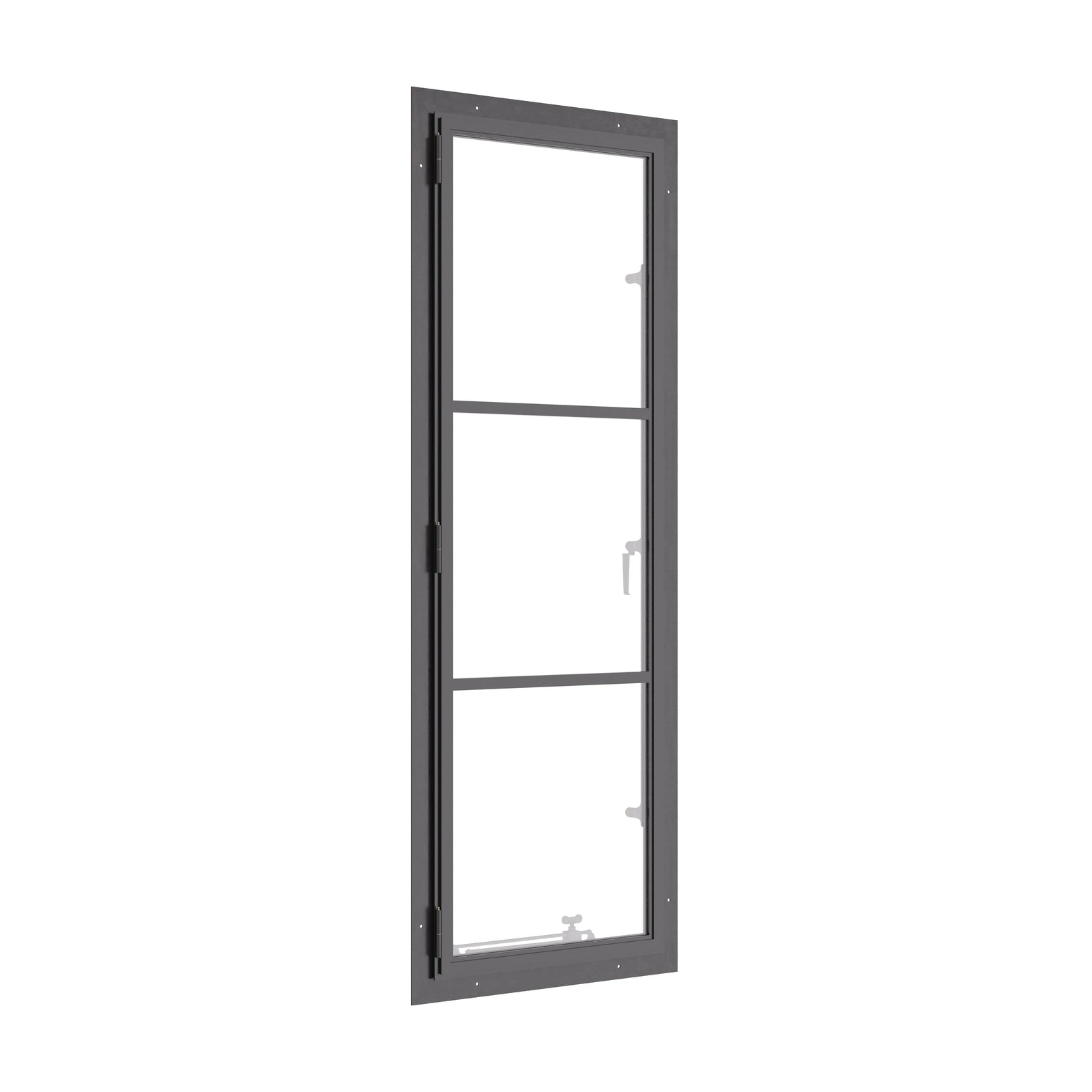 Single casement portrait window, thermal break, galvanized steel, insulated glass