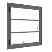Portrait double casement steel window, staff pick, with divided lights