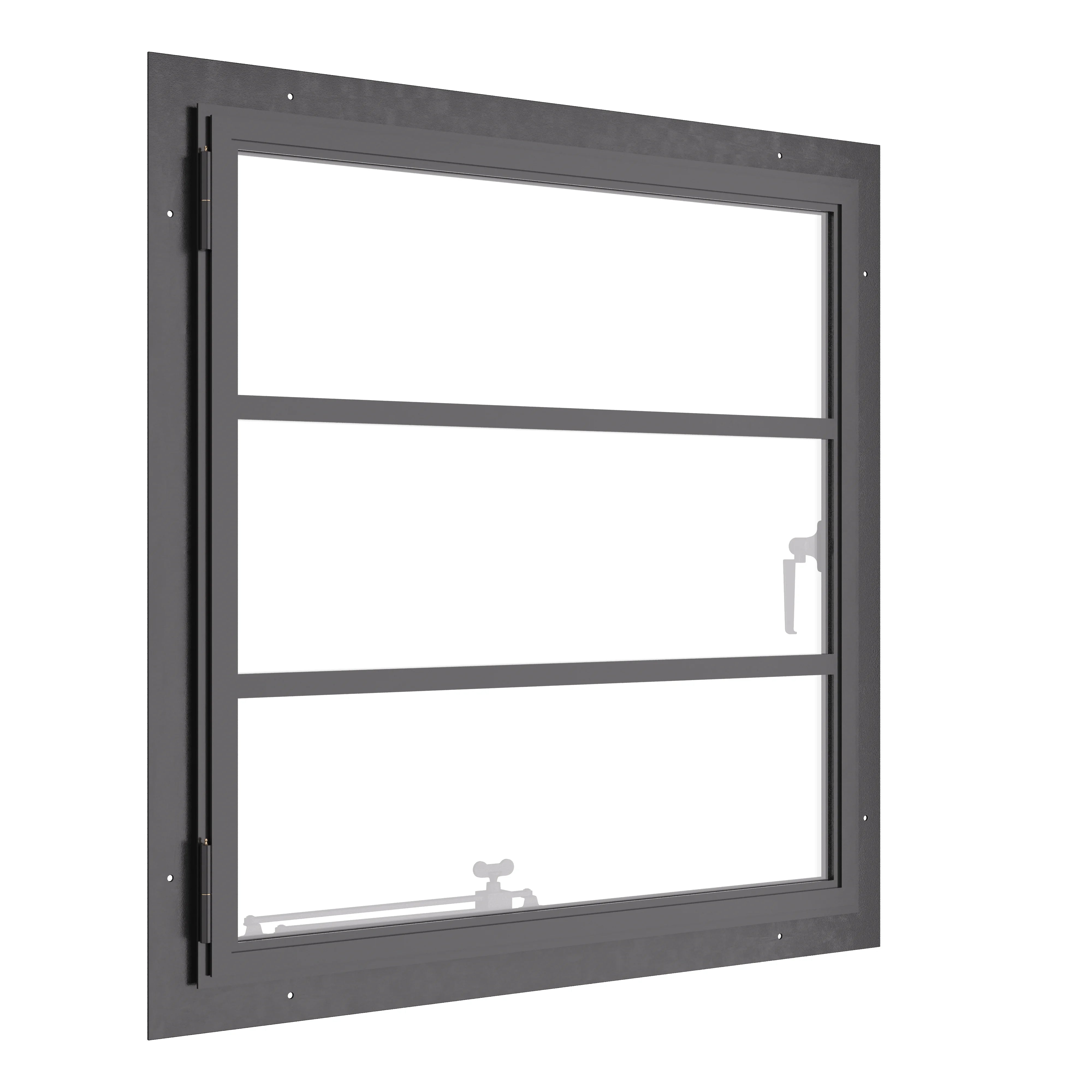 Portrait double casement steel window, staff pick, with divided lights