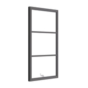 Awning steel window, portrait, 0V 2H grid, ring pull, hot-rolled galvanized steel, black, tempered Low-E glass
