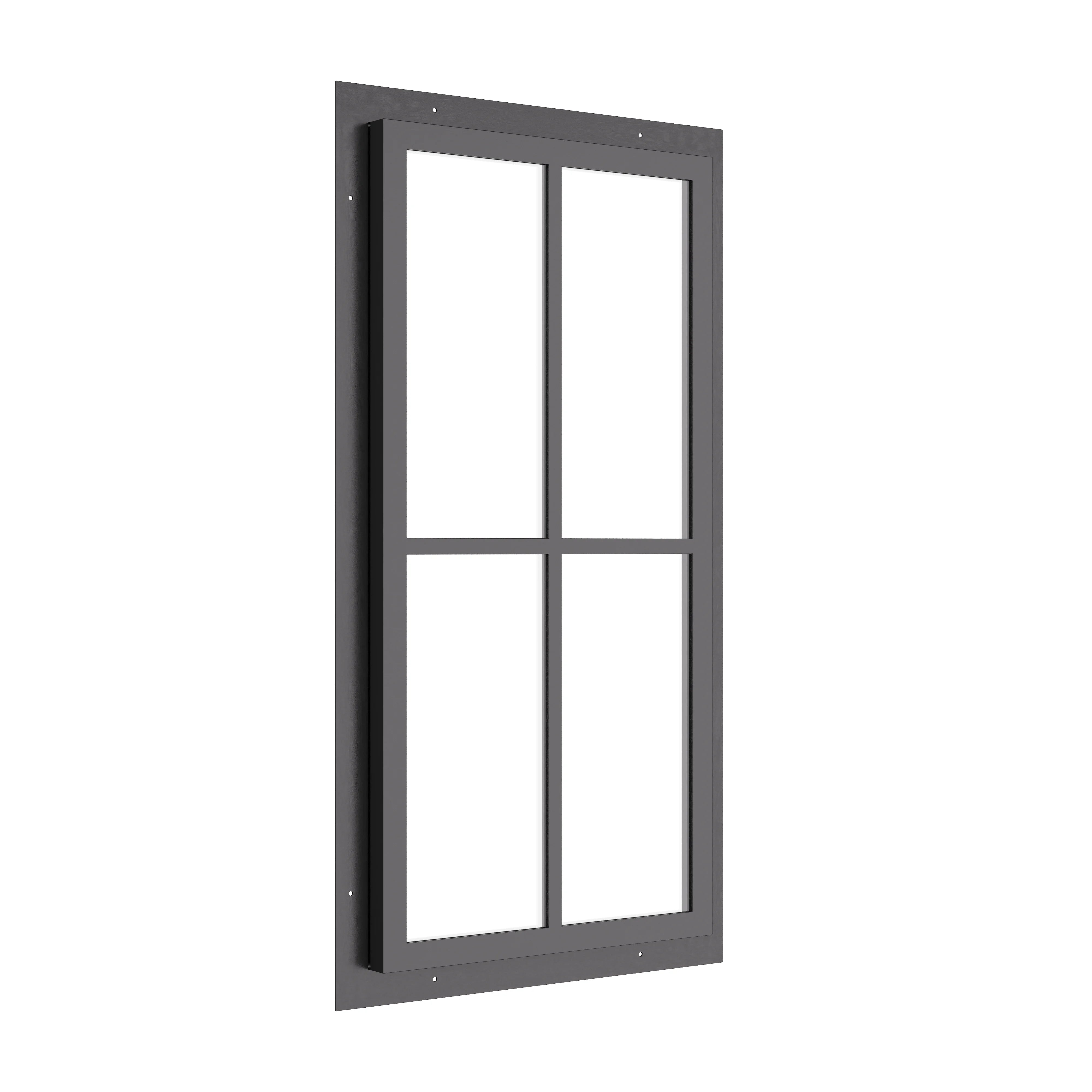 portrait steel window with 1V 1H grid and insulated glazing