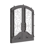 Beverly metal door with clear glass and thermal break in bronze.