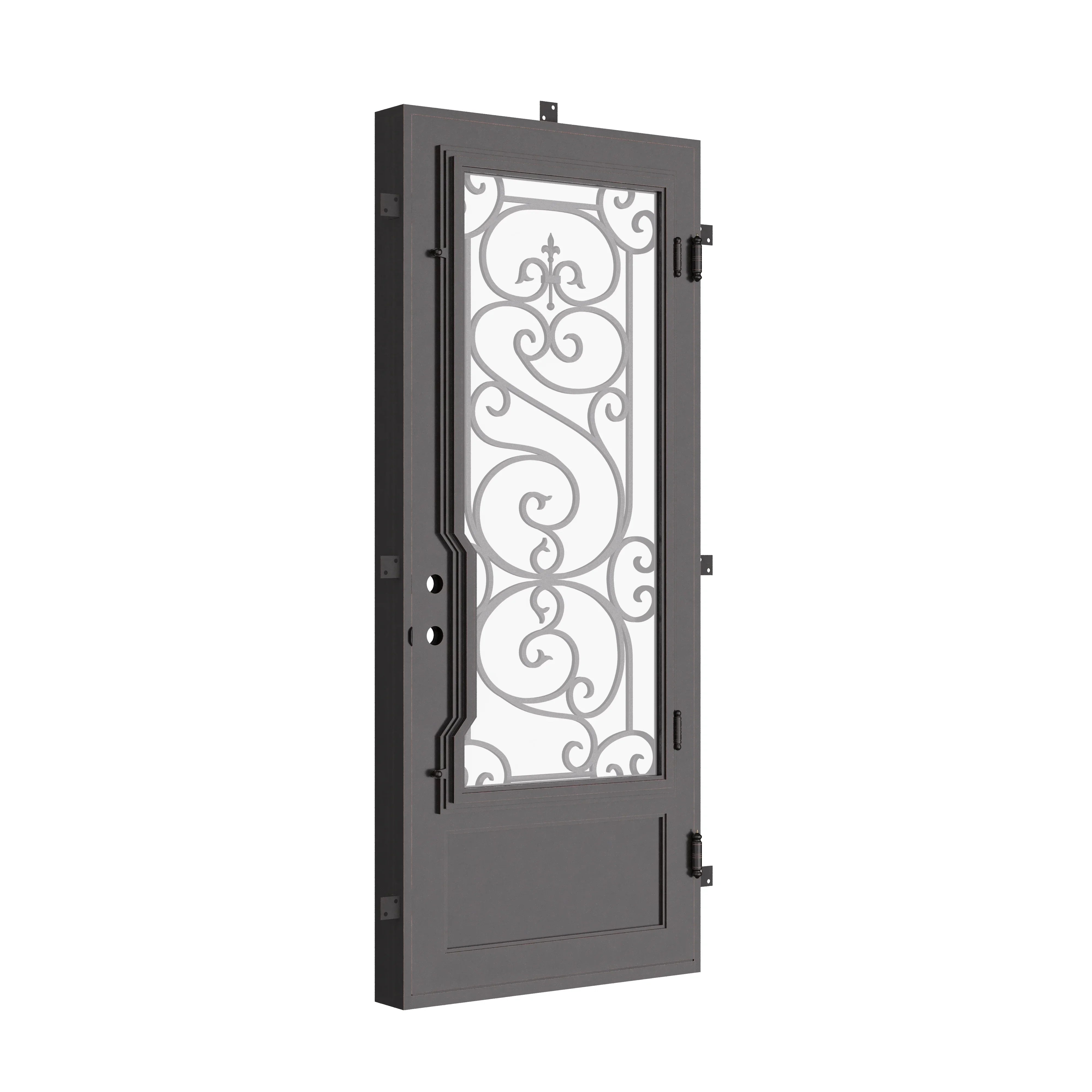 Beverly Single flat top hinged door with energy efficient glass and metalwork.