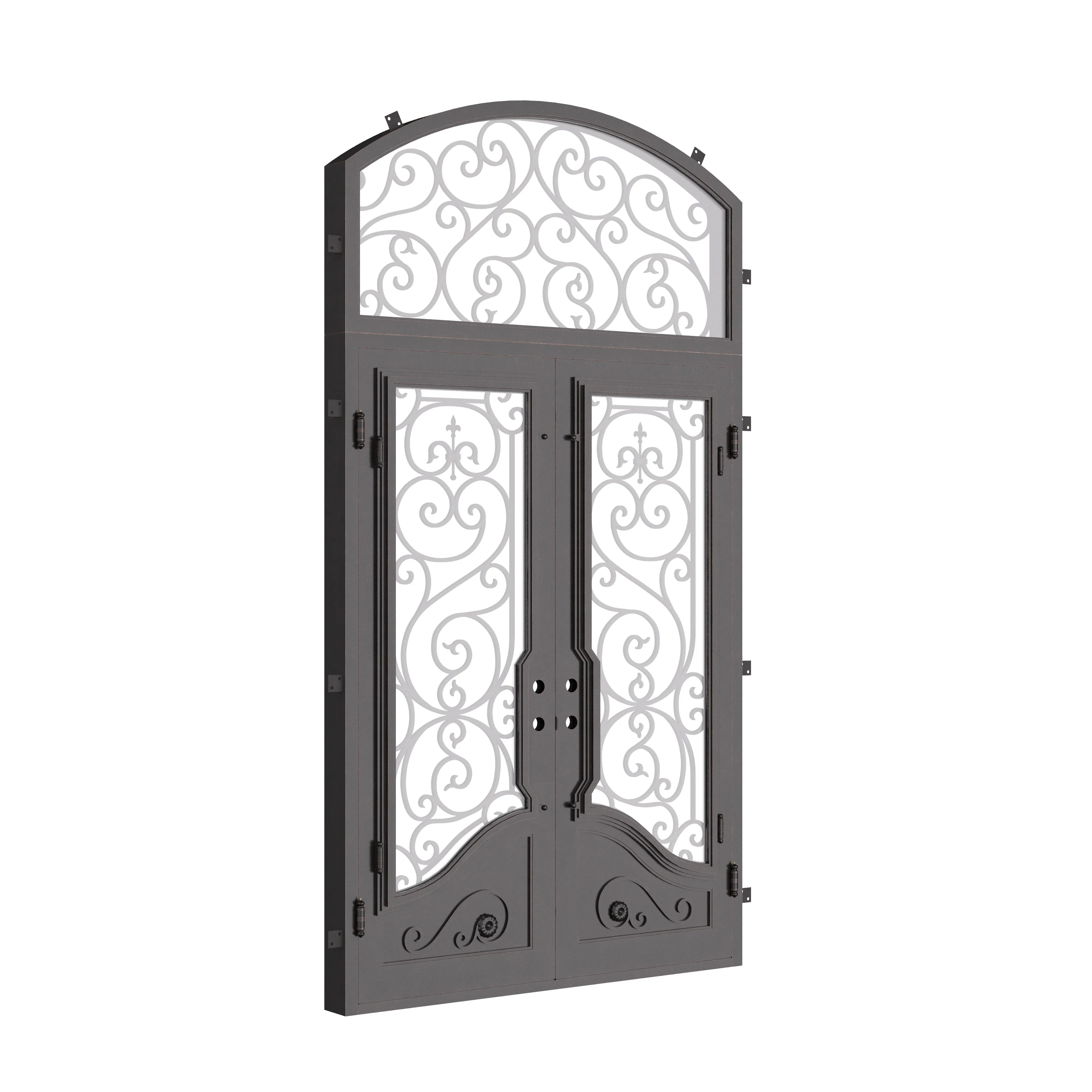 Beverly double flat with curved transom and thick glass in bronze color.
