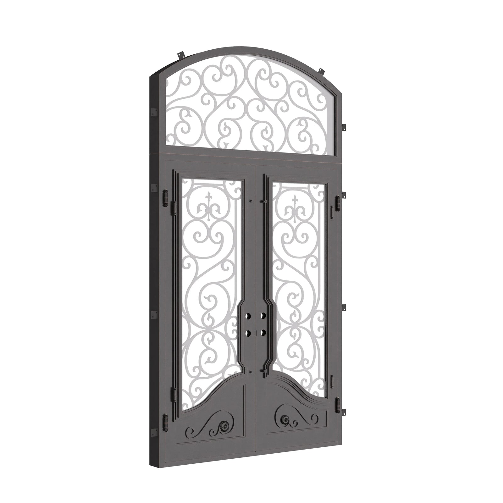 Beverly double flat with curved transom in black color.