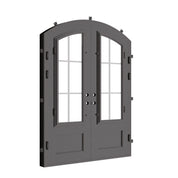 Bristol bronze shaded entry door with efficient glass and arch design.