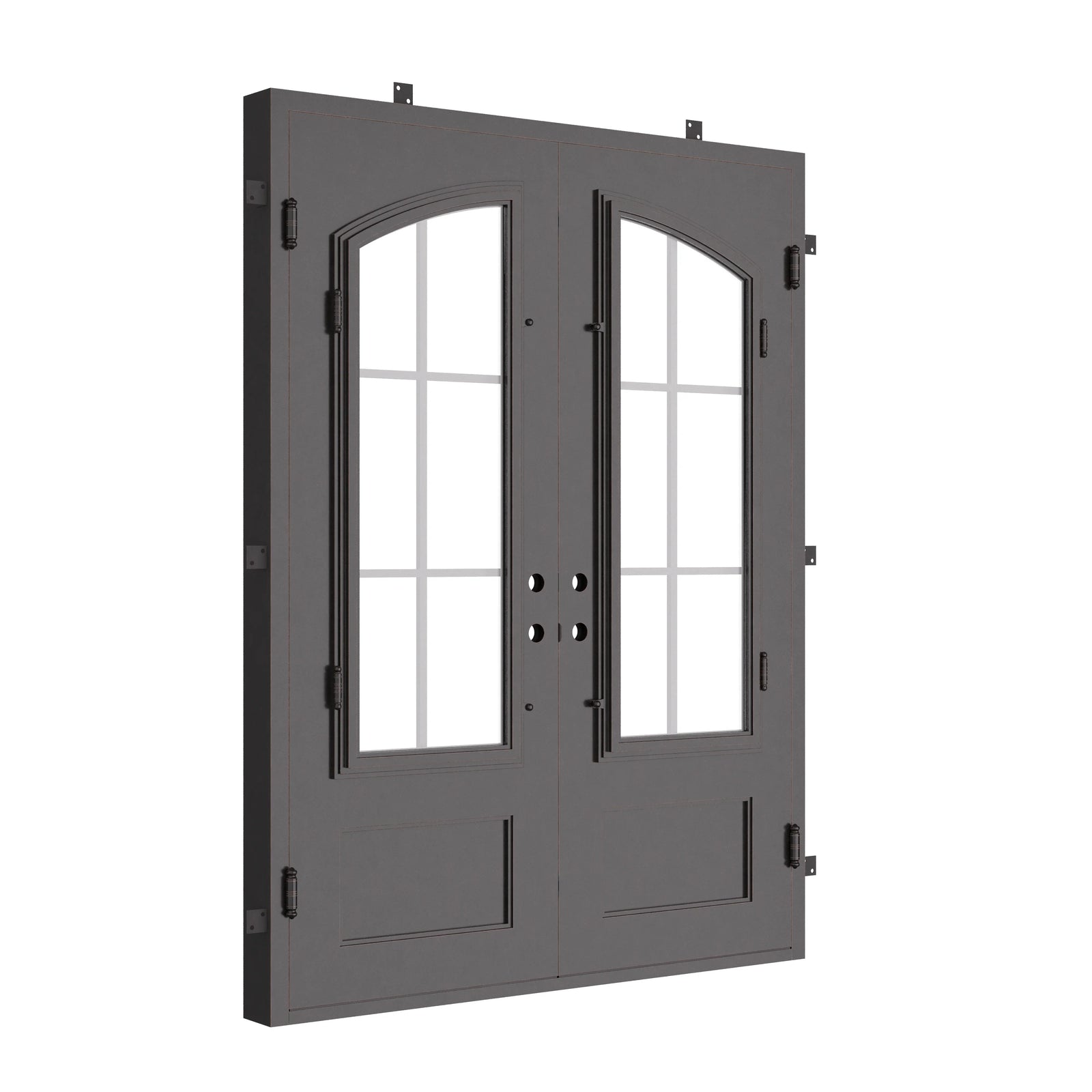 Bristol flat top patio door for cold weather in black.