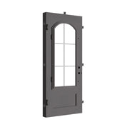 Bristol flat top single metal door for cold weather in black.
