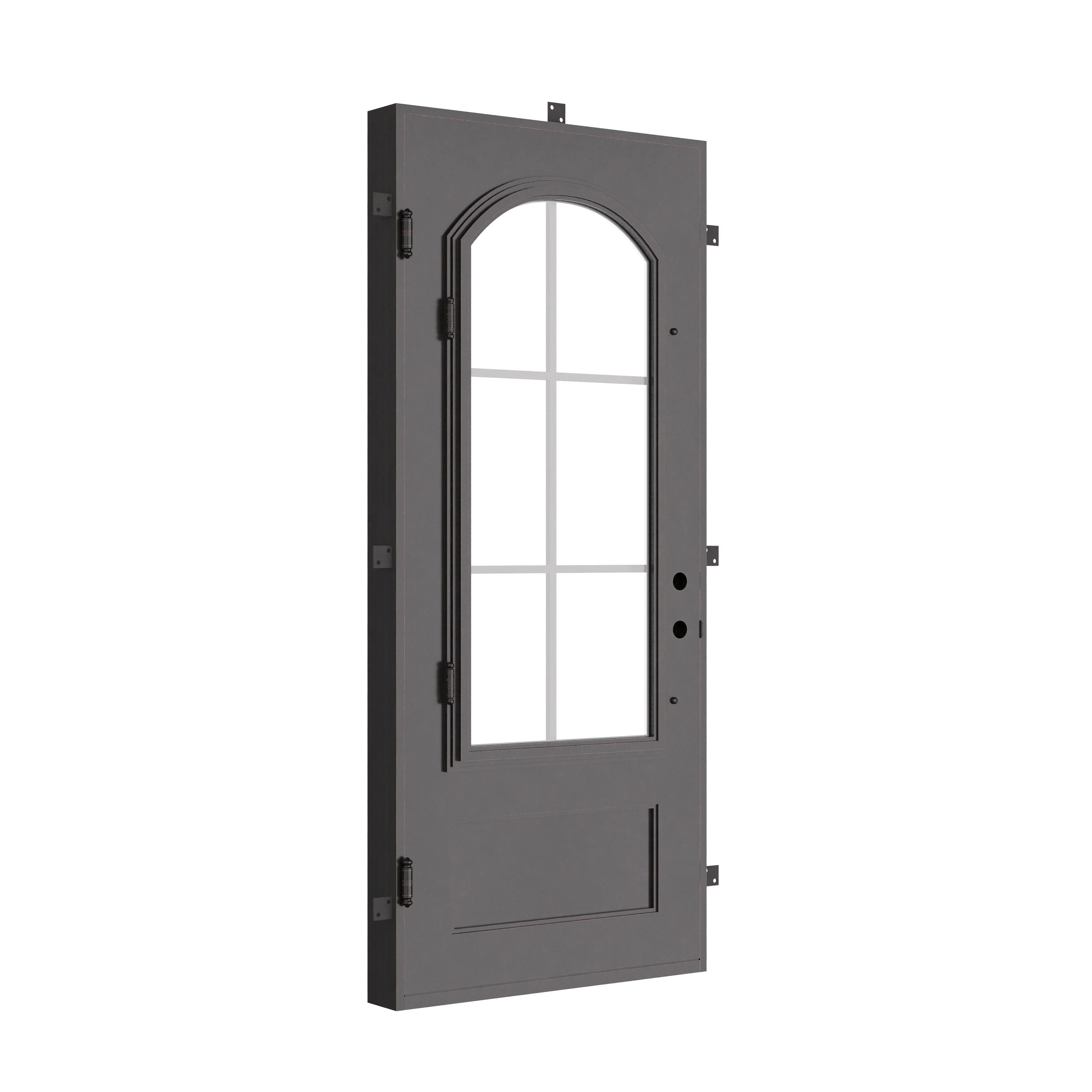 Bristol single metal exterior door with thermal break in bronze color.