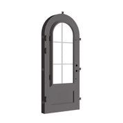 Bristol thermally broken single full arch exterior door with tempered glass in black.