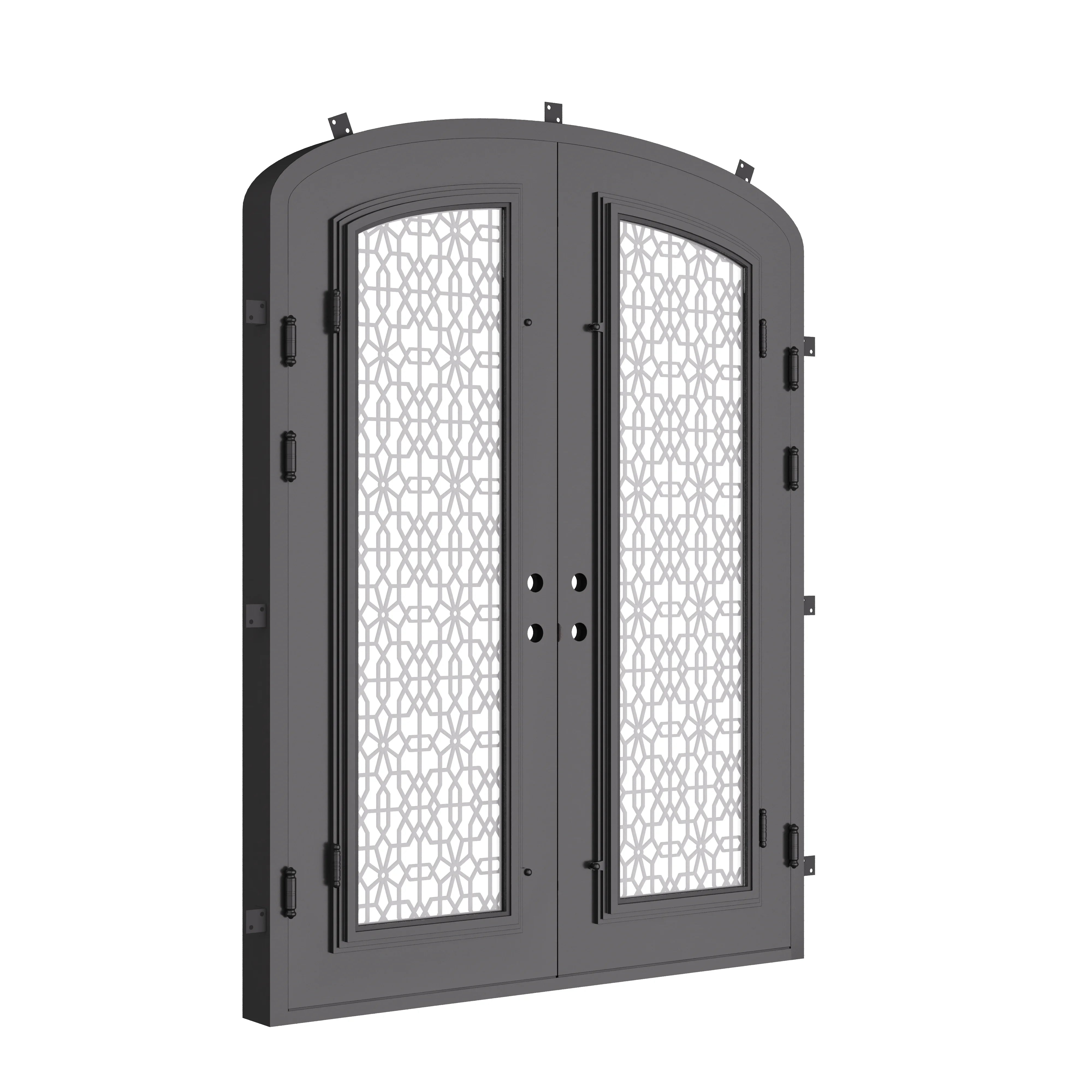 DNA door double mini arch steel front doors with curved architectural styling