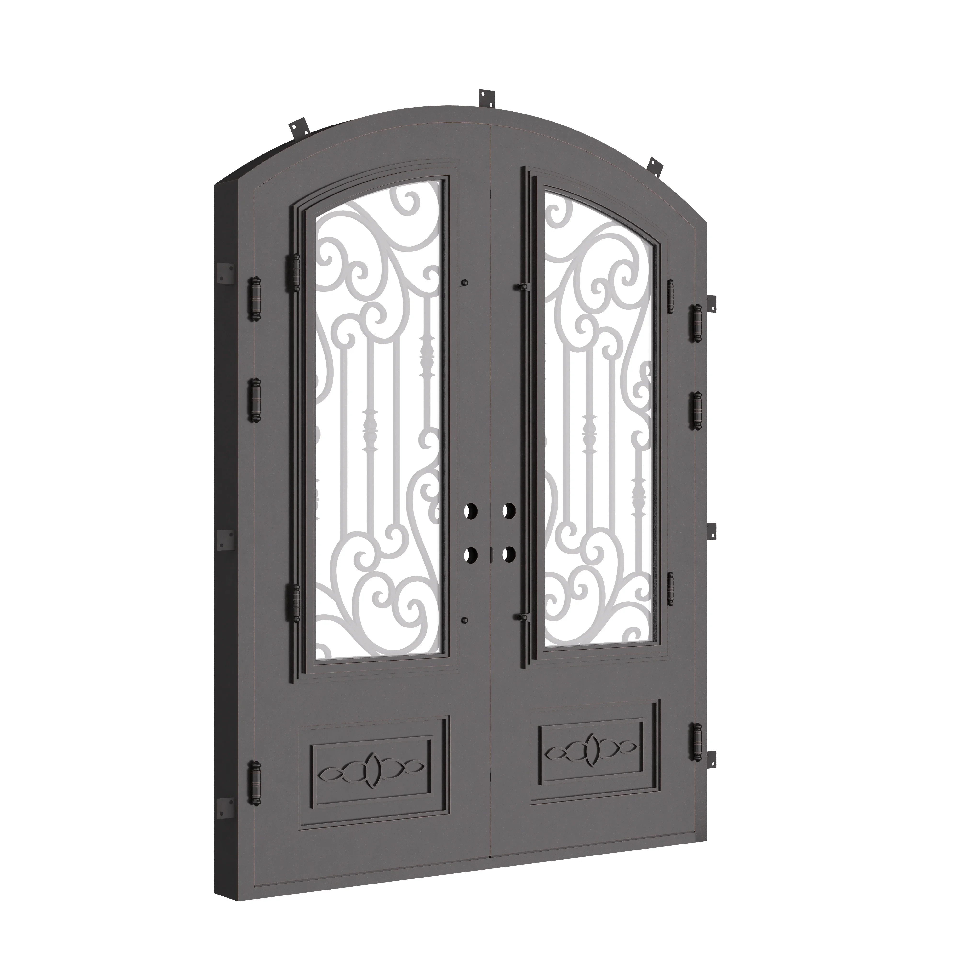 Golden Gate double door with thermal break and clear glass in black.