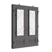 Golden Gate thermally broken square top door in black finish.