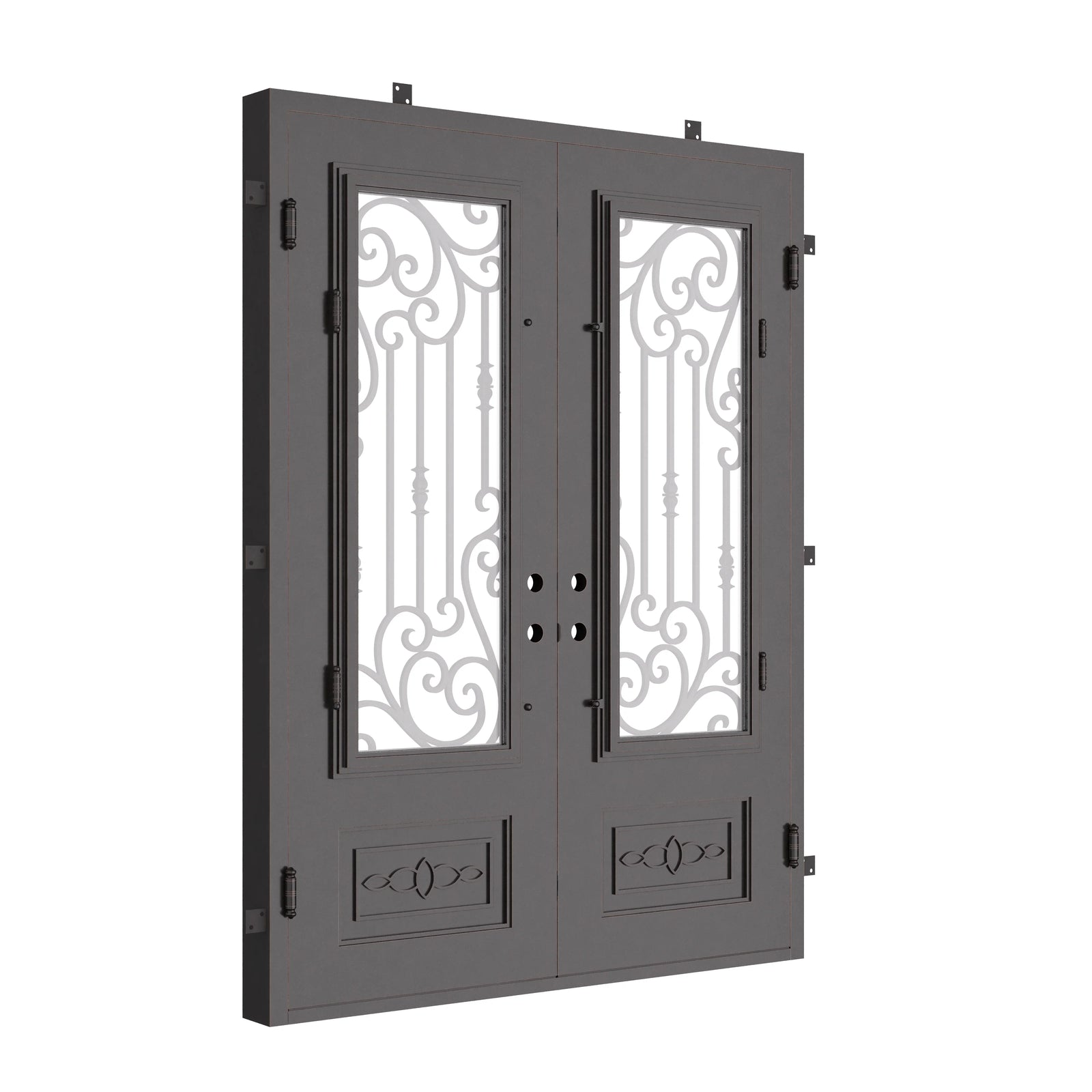 Golden Gate black flat top patio door for cold temperatures.