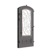 Golden Gate curved top single door in black finish for cold climates.
