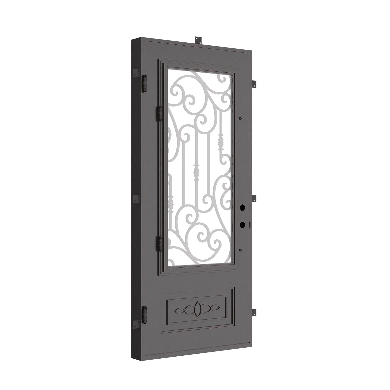 Golden Gate single swinging door thermally broken in bronze color.