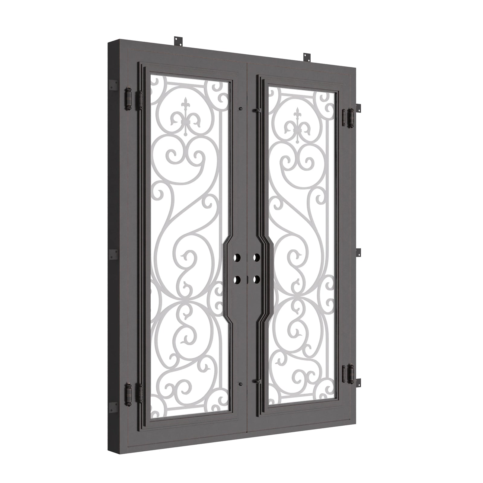 Hills flat top patio door for cold temperatures in bronze finish.