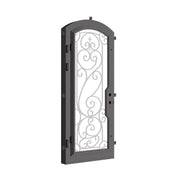 Golden Gate black finished curved top single swing door.