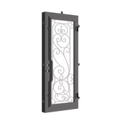 Hills Single flat top door with thick energy efficient glass and decorative metalwork.