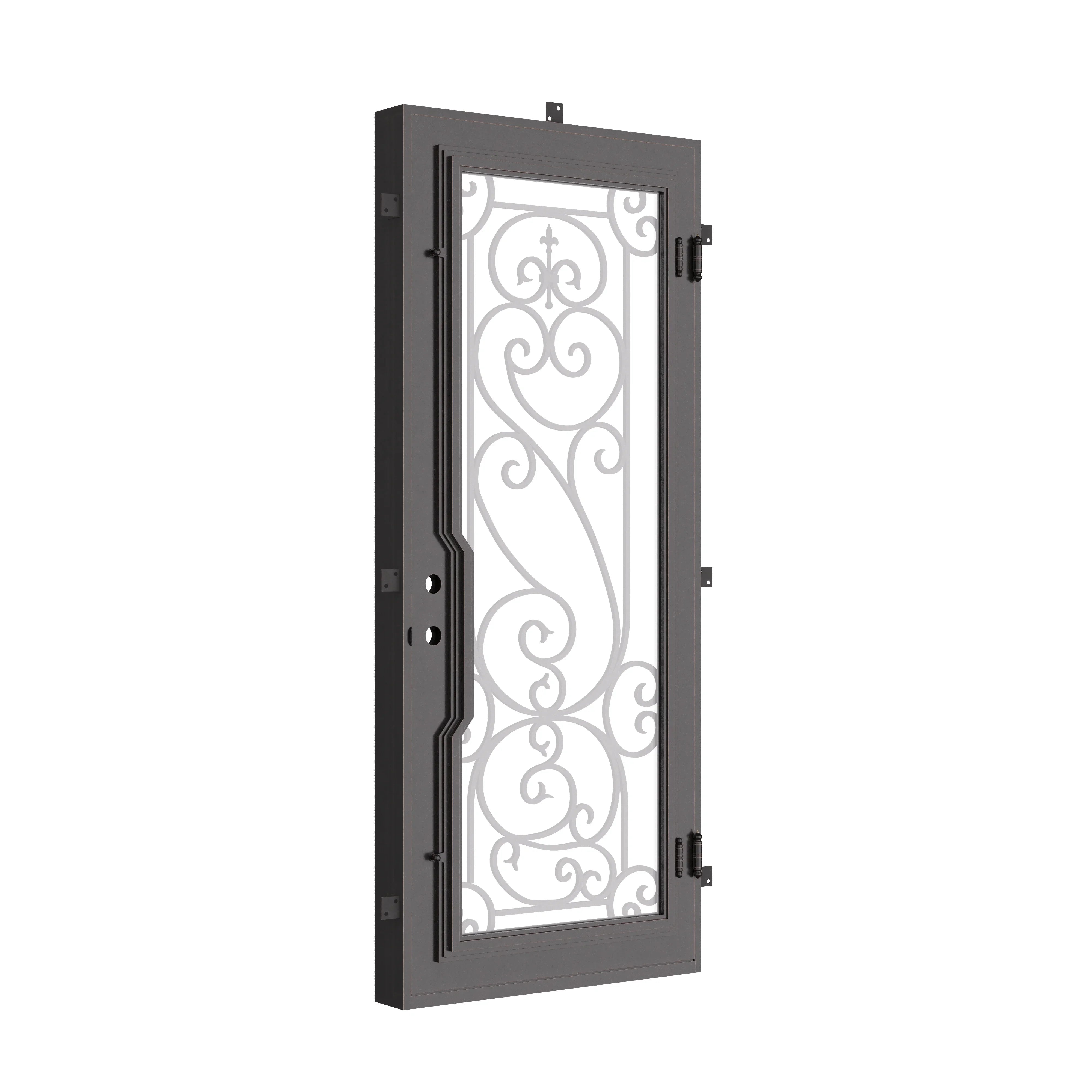 Hills flat top single flat door thermally broken in black color.