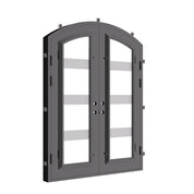 Knox bronze toned entry door with arch design and efficient glass.