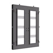 Knox bronze color wrought iron double flat top french door.