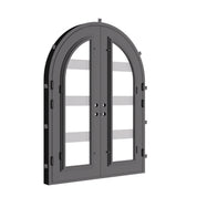 Knox double full arch top door with modern style and dual-pane glass.